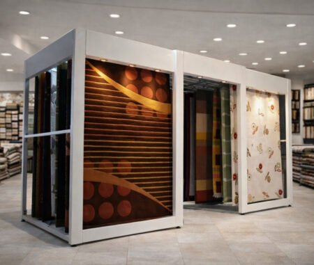 Carpet Sliding Display Stand:(SSS+White)