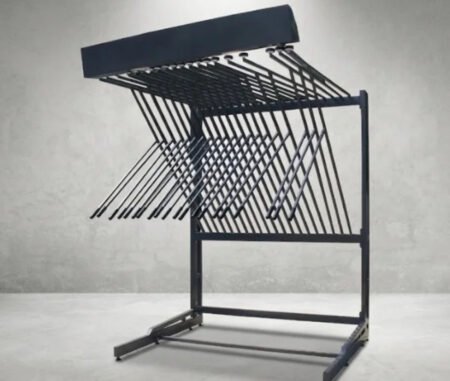 Carpet Book Display Stand with Handle Led Lights & Wheels