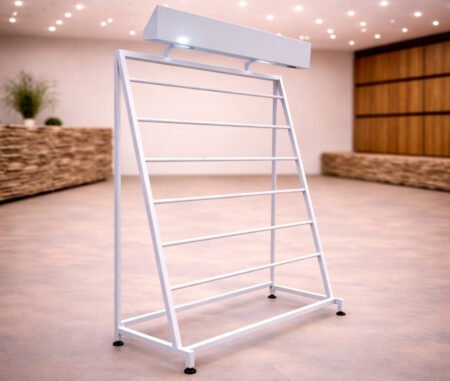 Waterfall Carpet Display Stand with Lights (White)