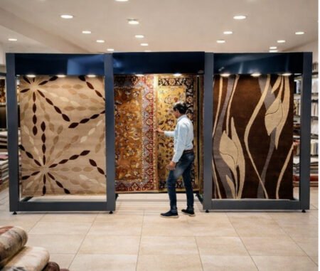 Carpet Sliding Display Stand:(SSS+ Dark Grey)