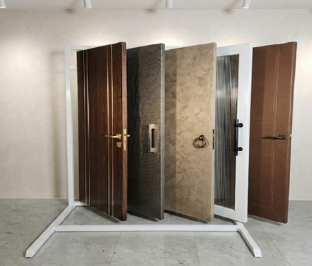 Door Display Stand White- 10 Doors