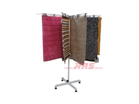 Manual Rotating Sample Carpet Display System (White)- MRSCDS
