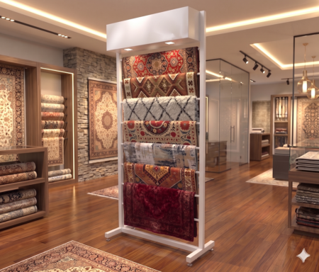 Carpet Waterfall Display Stand (White)