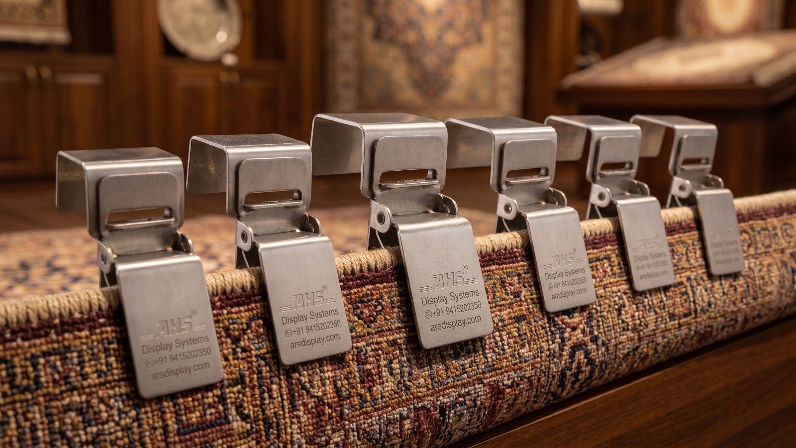 ARS Stainless Steel Clips Securing Heavy Rugs